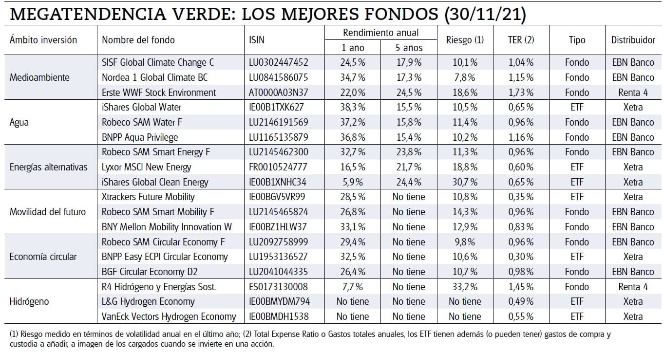 Los mejores fondos para apostar por la megatendencia verde
